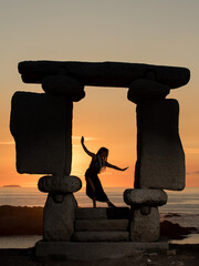 silhouette of a person on the beach