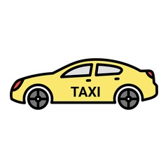 Fototapeta na wymiar Vector Taxi Outline Icon Design