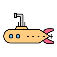 Vector Submarine Outline Icon Design