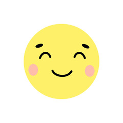 Emoji. Happy smile Icon. Smile. White background. Vector illustration. EPS 10.