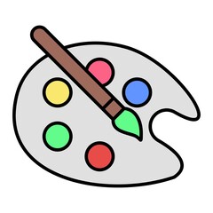Vector Paint Palette Outline Icon Design