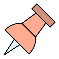 Vector Push Pin Outline Icon Design