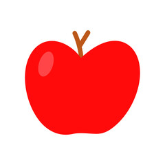 Apple. Fruit. Icon red apple. White background. Vector illustration.