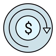 Vector Refund Outline Icon Design