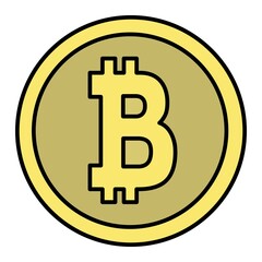 Vector Bitcoin Outline Icon Design