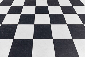 White and black indoor ceramic tile floor pattern and background seamless