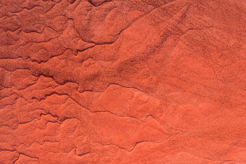 Neszmély, Hungary - Aerial view of drought red mud surface, industry waste, abstract nature texture.