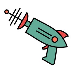 Vector Space Gun Outline Icon Design