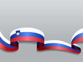 Slovenian flag wavy abstract background. Vector illustration.