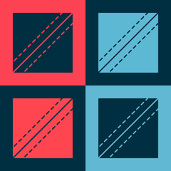 Pop art Textile fabric roll icon isolated on color background. Roll, mat, rug, cloth, carpet or paper roll icon. Vector