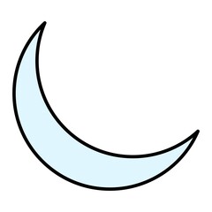 Vector Half Moon Outline Icon Design
