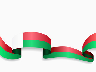 Madagascar flag wavy abstract background. Vector illustration.