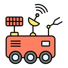 Vector Mars Rover Outline Icon Design