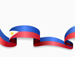 Philippines flag wavy abstract background. Vector illustration.