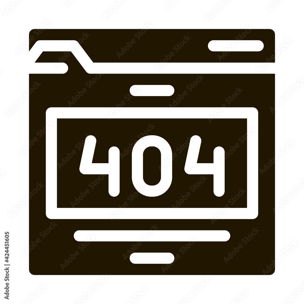 Poster error web site page glyph icon vector. error web site page sign. isolated symbol illustration