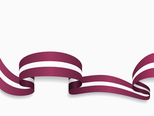 Obraz premium Latvian flag wavy abstract background. Vector illustration.