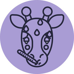 Giraffe Emoji Icon. Vector Illustration