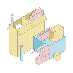 Delivery and shipping carton package. Cardboard boxes