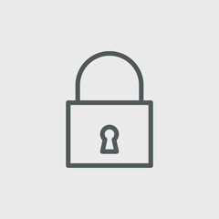 Lock icon isolated on background. Padlock symbol modern, simple, vector, icon for website design, mobile app, ui. Vector Illustration