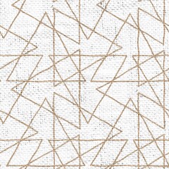 Seamless burlap with white paint pattern overlay. High quality illustration. Real burlap fabric texture with digital pattern on top for print in various surface design uses. Great for interiors.