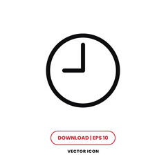 Clock icon vector. Time sign