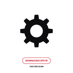 Settings icon vector. Gear sign