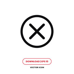 Close icon vector. Cancel sign