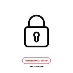 Lock icon vector. Padlock sign