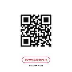 QR code icon vector. Scan code sign