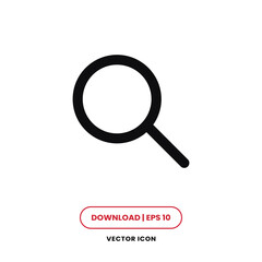 Search icon vector. Magnifying glass sign
