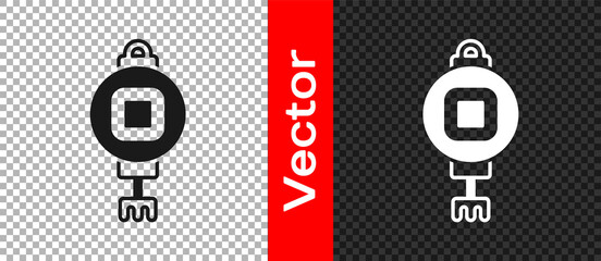 Black Chinese paper lantern icon isolated on transparent background. Vector