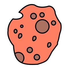 Vector Asteroid Outline Icon Design