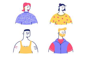 Colourful funny characters