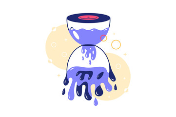 Hourglass filled with water