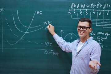 the student does the task on the board
