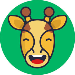 Giraffe Emoji Icons. Vector Illustrations