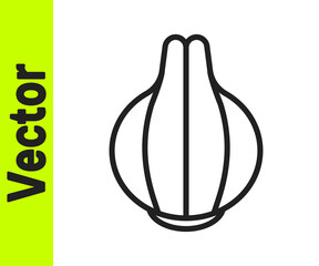 Black line Onion icon isolated on white background. Vector