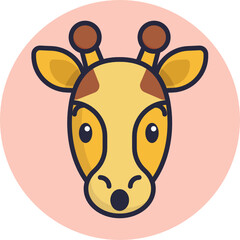 Giraffe Emoji Icons. Vector Illustrations