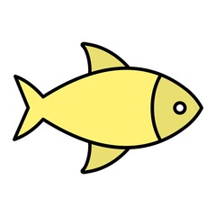 Vector Fish Outline Icon Design