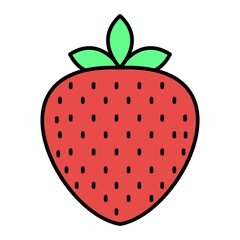 Vector Strawberry Outline Icon Design
