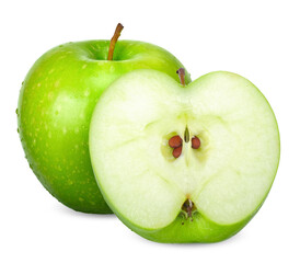 Green apple isolated on white with clipping path