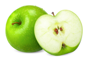 Green apple isolated on white with clipping path