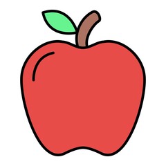 Vector Apple Outline Icon Design