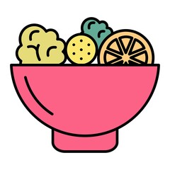 Vector Salad Outline Icon Design