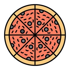 Vector Pizza Outline Icon Design