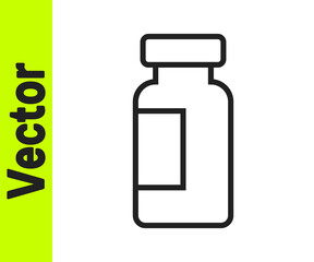 Black line Test tube and flask chemical laboratory test icon isolated on white background. Laboratory glassware sign. Vector