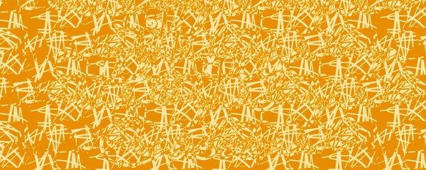 Obraz premium horizontal abstract cover. figure shavings. doodle. the background is ochre yellow. site header.