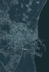 map of the city of Valencia, Spain