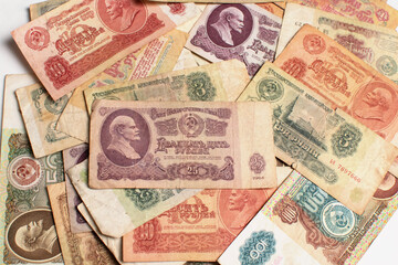 Texture of Soviet USSR banknotes