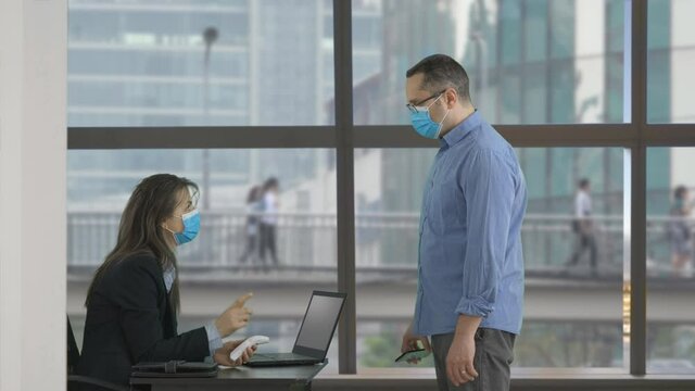 Person being rejected by scanning invalid digital health vaccination passport certificate at the entrance, controlled access during COVID-10 Coronavirus pandemic restrictions